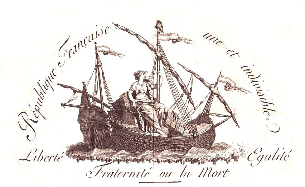 Entte de la nomination du lieutenant de vaisseau, Pierre, Nicolas ROBIN, dat du 7 Fructidor an 2me de la Rpublique franaise une et indivisible  Copyright reproduction interdite  collection particulire, droit rserv.